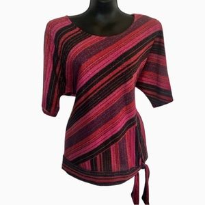 Roz & Ali Glittery Roz & Ali Shirt with Front Tie in Very Good Condition